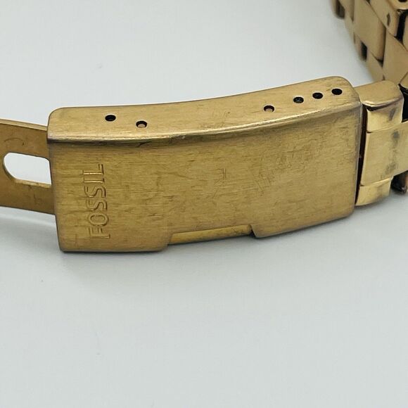Fossil Mini Riley Watch Women Pave 30mm Gold Tone Date ES 2889 New Battery 6.5" - Picture 10 of 14
